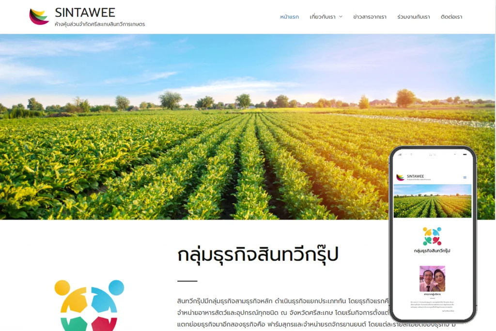 ผลงานเว็บไซต์ กลุ่มธุรกิจสินทวีกรุ๊ป